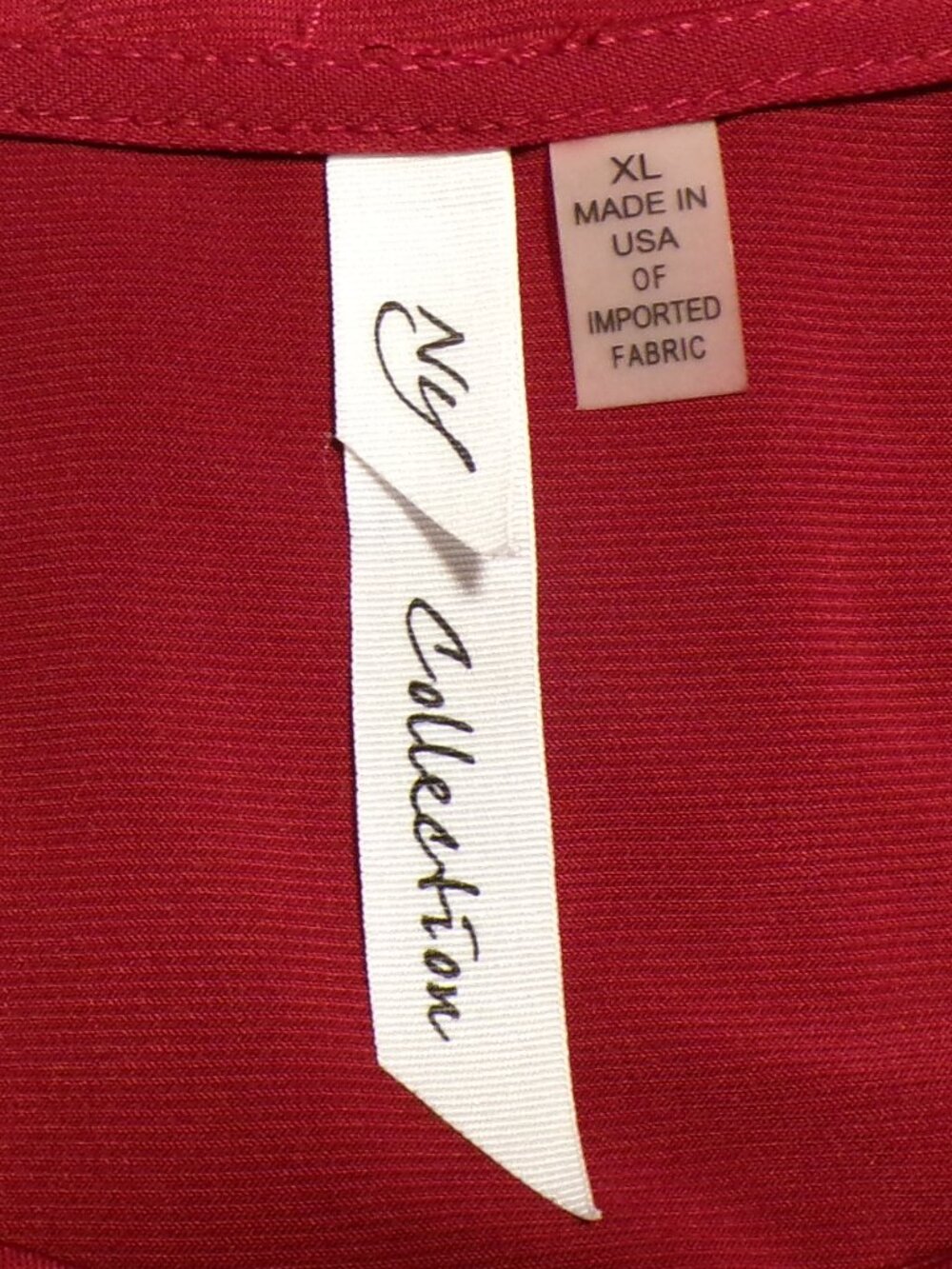 NY Collection Women's Rust/Red Cap Sleeve Pull-Over Blouse - Size XL - Picture 4 of 4